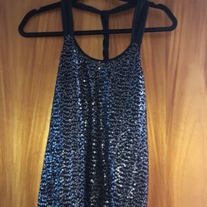 Express Sequin T-Back Tank Top